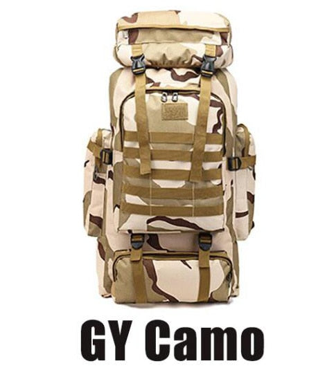 80L Waterproof Climbing Hiking Military Tactical Backpack Bag Camping Mountaineering Outdoor