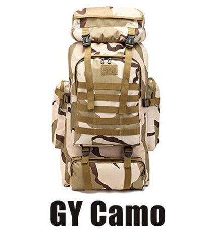 80L Waterproof Climbing Hiking Military Tactical Backpack Bag Camping Mountaineering Outdoor