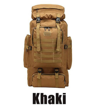 80L Waterproof Climbing Hiking Military Tactical Backpack Bag Camping Mountaineering Outdoor
