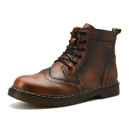Vancat  High Quality Genuine Leather Men Boots Winter Waterproof Ankle Boots Riding Boots