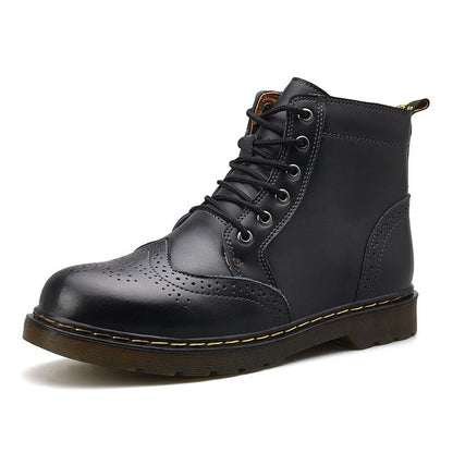 Vancat  High Quality Genuine Leather Men Boots Winter Waterproof Ankle Boots Riding Boots