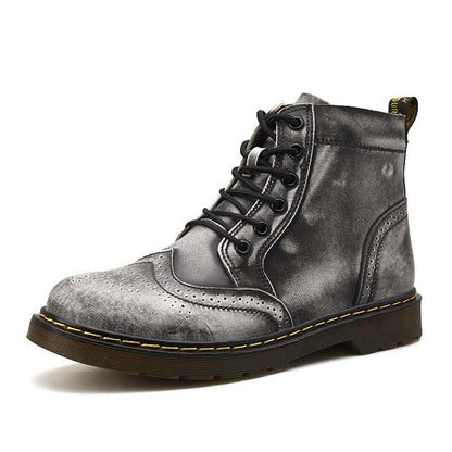 Vancat  High Quality Genuine Leather Men Boots Winter Waterproof Ankle Boots Riding Boots