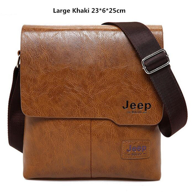 Men Tote Bags Set JEEP BULUO Famous Brand New Fashion Man Leather Messenger