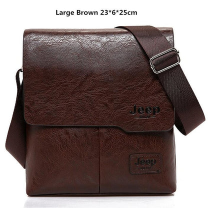 Men Tote Bags Set JEEP BULUO Famous Brand New Fashion Man Leather Messenger