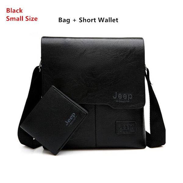 Men Tote Bags Set JEEP BULUO Famous Brand New Fashion Man Leather Messenger