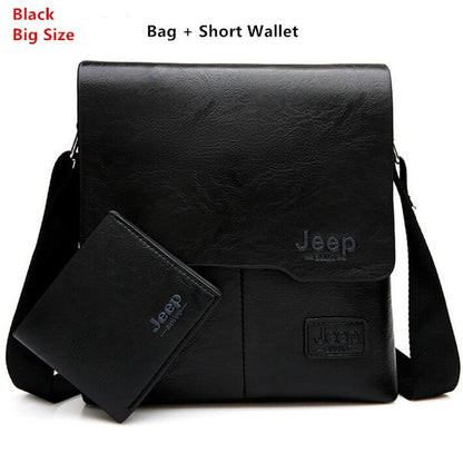 Men Tote Bags Set JEEP BULUO Famous Brand New Fashion Man Leather Messenger
