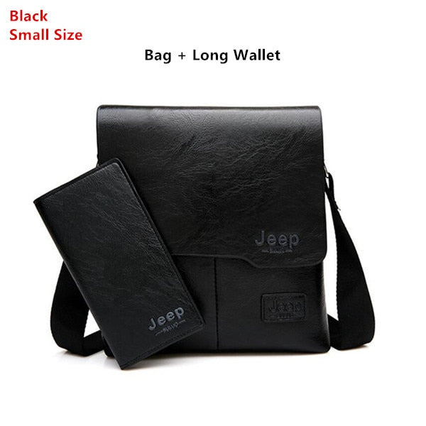 Men Tote Bags Set JEEP BULUO Famous Brand New Fashion Man Leather Messenger