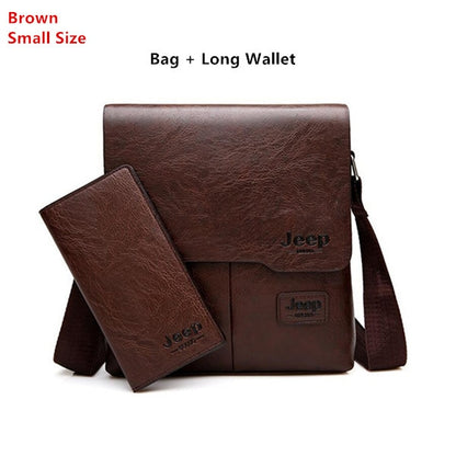 Men Tote Bags Set JEEP BULUO Famous Brand New Fashion Man Leather Messenger