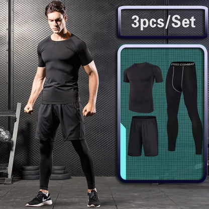 Men's Compression Sportswear Suit GYM Tights Sports training Clothes Suits workout jogging
