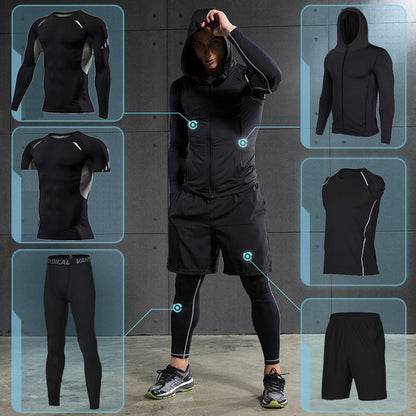 Men's Compression Sportswear Suit GYM Tights Sports training Clothes Suits workout jogging