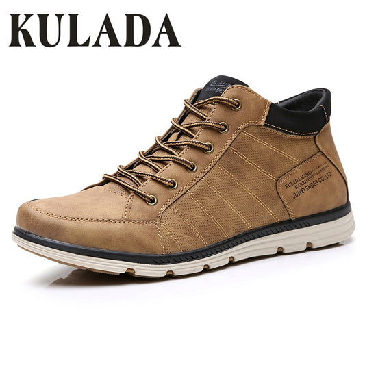 KULADA Hot Leather Shoe Spring&Autumn Men Boots Comfortable Nature Ankle