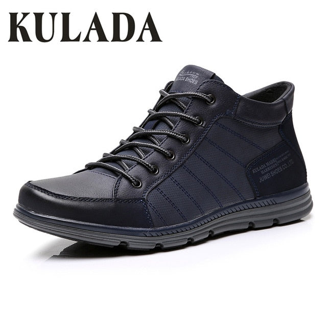 KULADA Hot Leather Shoe Spring&Autumn Men Boots Comfortable Nature Ankle