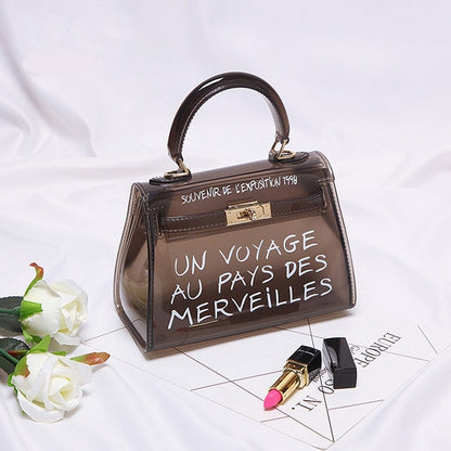 Clear Transparent PVC Shoulder Bags Women Candy Color Women Jelly Bags Purse