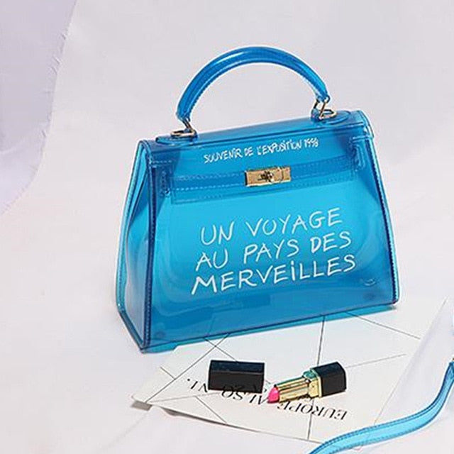 Clear Transparent PVC Shoulder Bags Women Candy Color Women Jelly Bags Purse