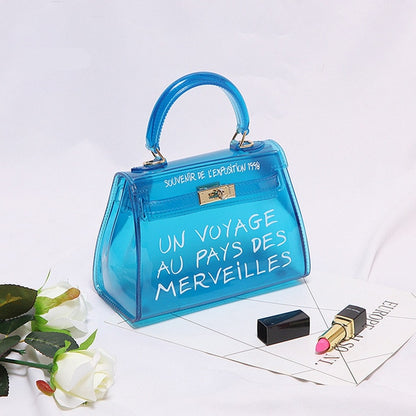 Clear Transparent PVC Shoulder Bags Women Candy Color Women Jelly Bags Purse