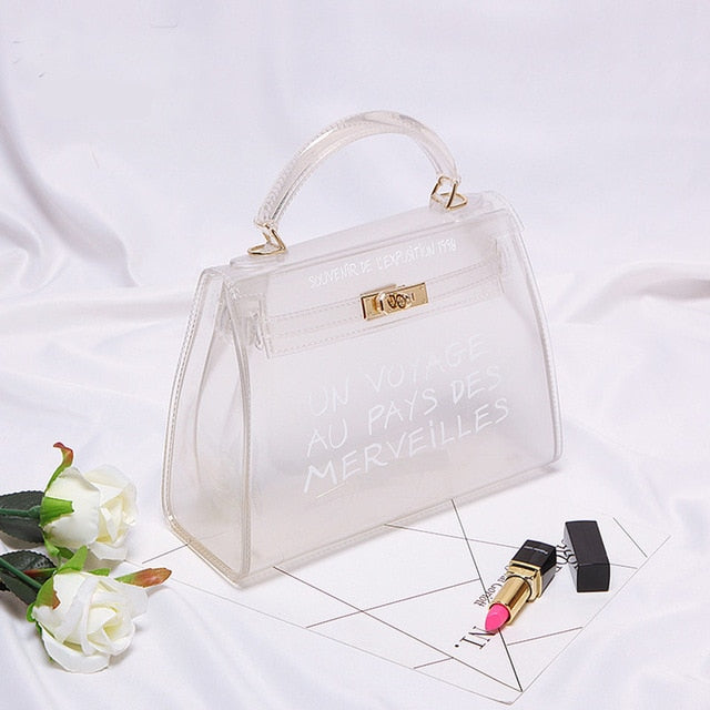 Clear Transparent PVC Shoulder Bags Women Candy Color Women Jelly Bags Purse