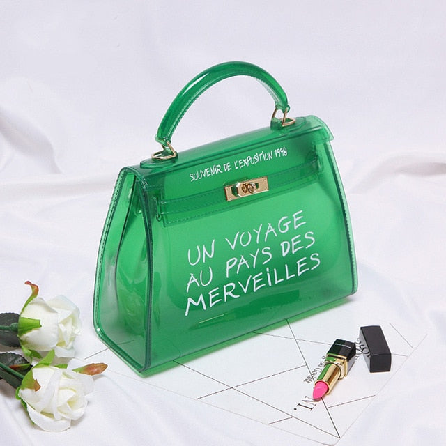 Clear Transparent PVC Shoulder Bags Women Candy Color Women Jelly Bags Purse