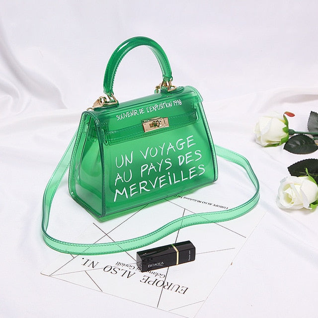 Clear Transparent PVC Shoulder Bags Women Candy Color Women Jelly Bags Purse