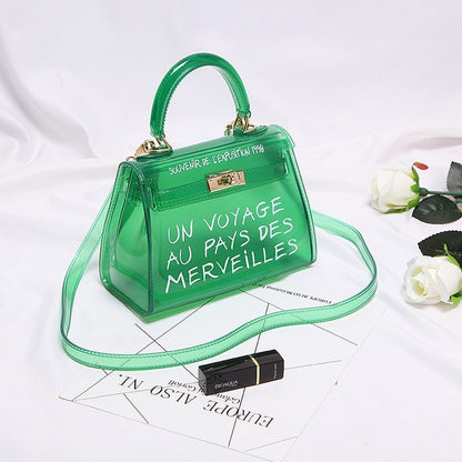 Clear Transparent PVC Shoulder Bags Women Candy Color Women Jelly Bags Purse