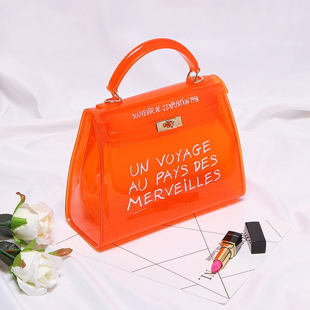 Clear Transparent PVC Shoulder Bags Women Candy Color Women Jelly Bags Purse