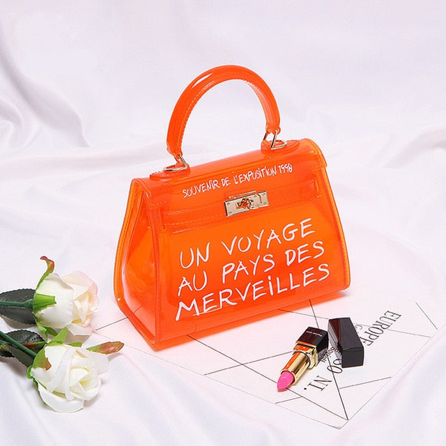 Clear Transparent PVC Shoulder Bags Women Candy Color Women Jelly Bags Purse