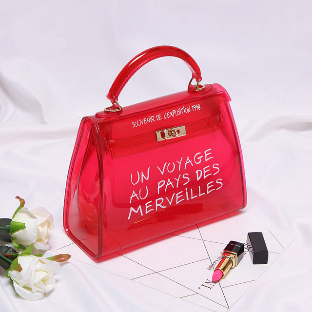 Clear Transparent PVC Shoulder Bags Women Candy Color Women Jelly Bags Purse