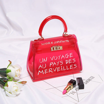 Clear Transparent PVC Shoulder Bags Women Candy Color Women Jelly Bags Purse