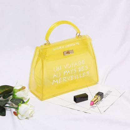 Clear Transparent PVC Shoulder Bags Women Candy Color Women Jelly Bags Purse