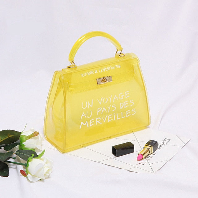 Clear Transparent PVC Shoulder Bags Women Candy Color Women Jelly Bags Purse