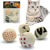 4pcs/pack Ball Cat Toy  Interactive Cat Toys Play Chewing Rattle Scratch Catch Pet Kitten Cat Exrecise Toy Balls