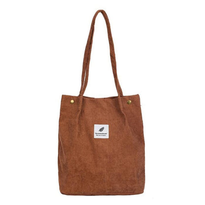 High Capacity Women Corduroy Tote Ladies Casual Shoulder Bag