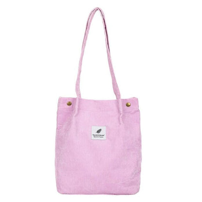High Capacity Women Corduroy Tote Ladies Casual Shoulder Bag