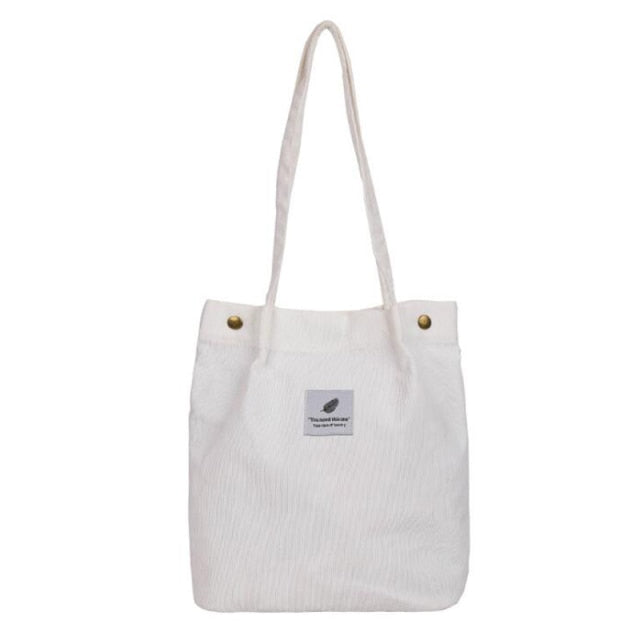 High Capacity Women Corduroy Tote Ladies Casual Shoulder Bag