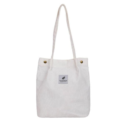 High Capacity Women Corduroy Tote Ladies Casual Shoulder Bag