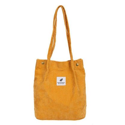 High Capacity Women Corduroy Tote Ladies Casual Shoulder Bag