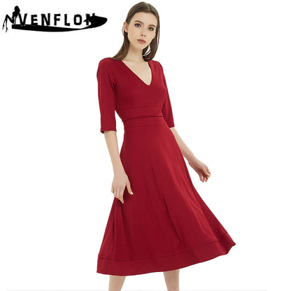 VENFLON Women Summer Dress 2019 Plus Size Casual Elegant Ball Gown Female Sexy