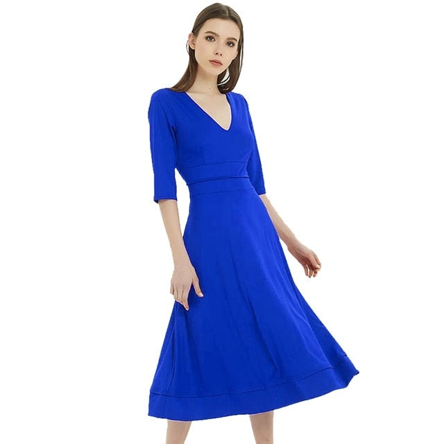 VENFLON Women Summer Dress 2019 Plus Size Casual Elegant Ball Gown Female Sexy