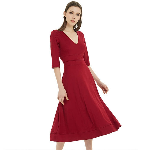 VENFLON Women Summer Dress 2019 Plus Size Casual Elegant Ball Gown Female Sexy