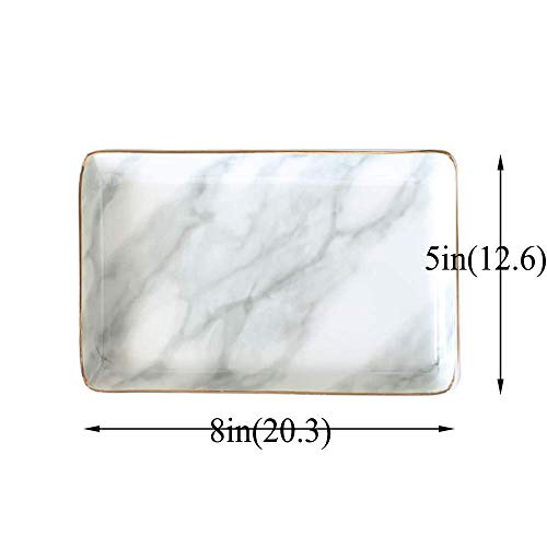 Nordic Style Marble Painting Phnom Penh Ceramic Jewelry Plate Ring Necklace Cosmetic Snack Dried