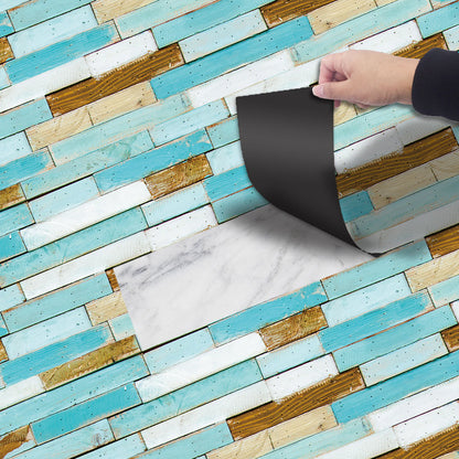 YOLALA 20x300CM Retro Self Adhesive PVC Floor Roll Vintage Brick Line Pattern