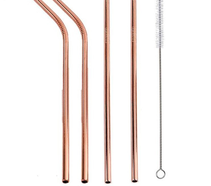 Colourful Reusable Stainless Steel Straws 4PCS/Pack