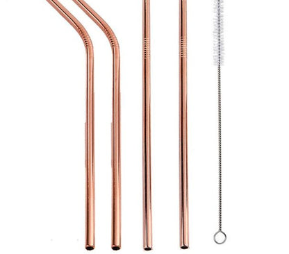Colourful Reusable Stainless Steel Straws 4PCS/Pack