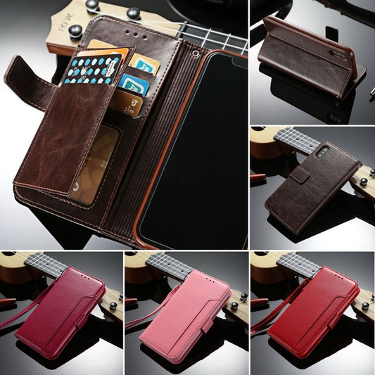 Retro Flip Book Wallet Case For iPhone X 8 Plus Slim PU Leather Card
