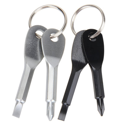 2Pcs Stainless Steel Multi Tools Key Ring EDC Screwdriver Set Pocket Outdoor