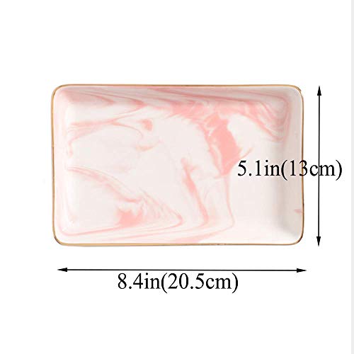 Nordic Style Marble Painting Phnom Penh Ceramic Jewelry Plate Ring Necklace Cosmetic Snack Dried