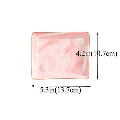 Nordic Style Marble Painting Phnom Penh Ceramic Jewelry Plate Ring Necklace Cosmetic Snack Dried