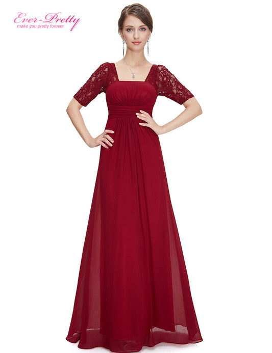 Long Evening Dresses Ever Pretty HE08038 Sexy Fashion Black Lace