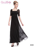 Long Evening Dresses Ever Pretty HE08038 Sexy Fashion Black Lace