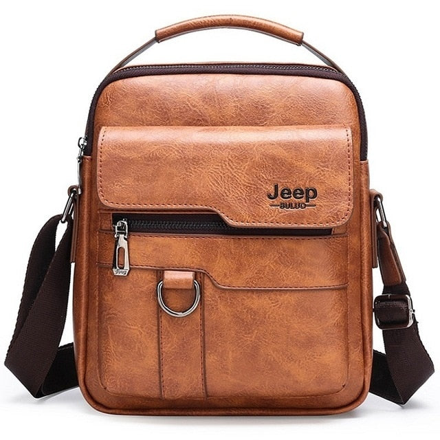 Luxury Brand JEEP Large Capacity Men's Shoulder Bags Man Leather Messenger Bag High Quality