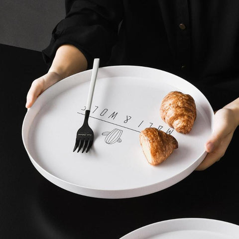 Nordic Style Plastic Round Breakfast Tray Food Fruit Dessert Plate Snack Storage Trays Kitchen